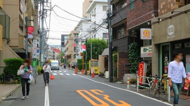 クリーニングがある商店街